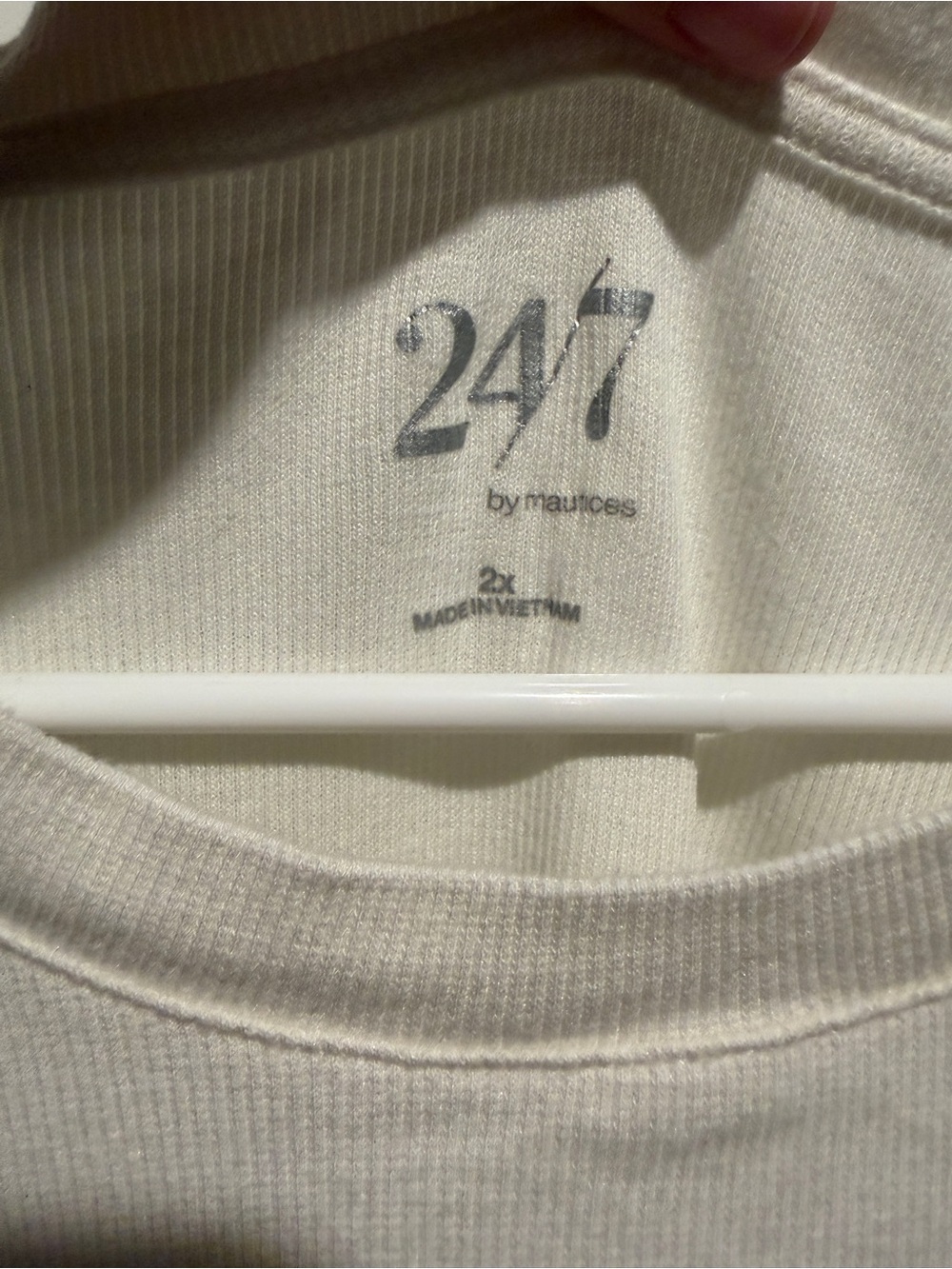 Maurices Cream Long-Sleeve Crew Neck Top - Picture 2 of 3